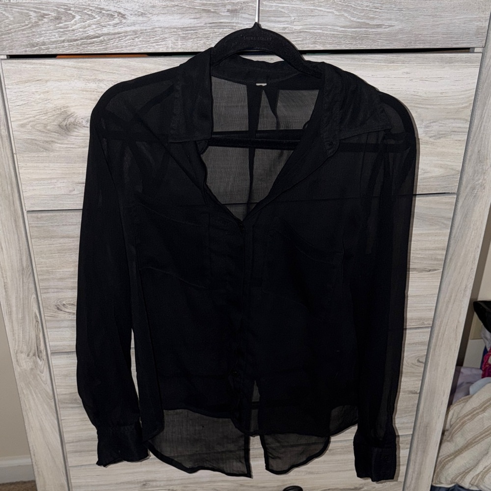 Elegant Black Sheer Blouse